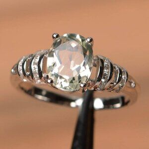 ✨ Refine Oval Pure Zircon Romantic Silver Elegant Rings for Women, PD357
